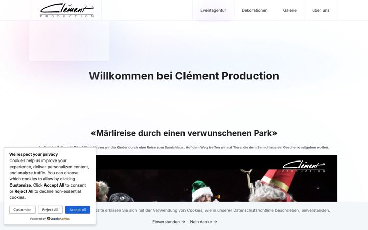 Screenshot of clementproduction.com