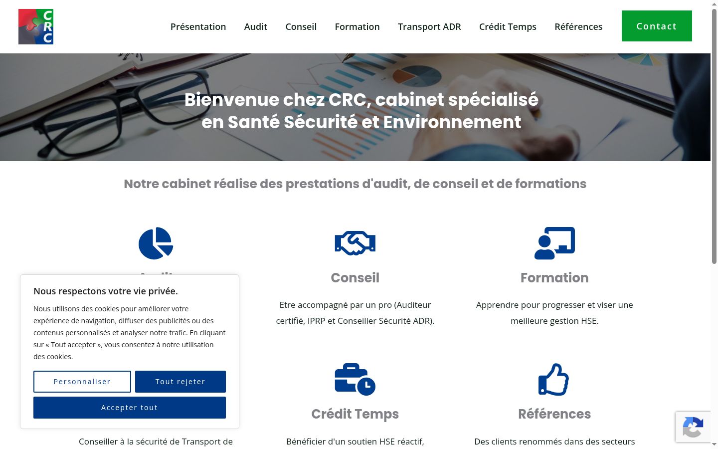 Screenshot of the consent banner shown before any interaction