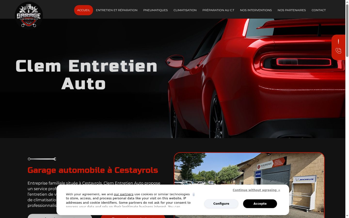 Screenshot del banner di consenso mostrato prima di qualsiasi interazione