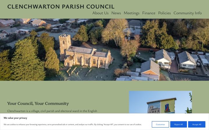 Screenshot of clenchwartonparishcouncil.gov.uk