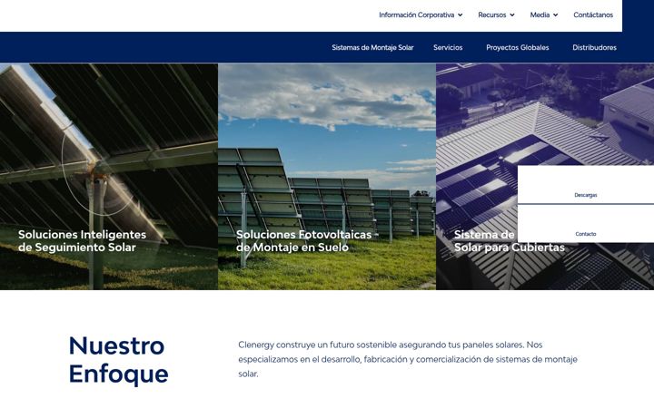 Skärmbild av clenergy.com.es