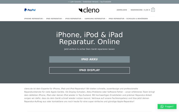 Screenshot of cleno.de