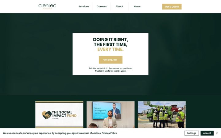 Screenshot of clenteccleaning.com
