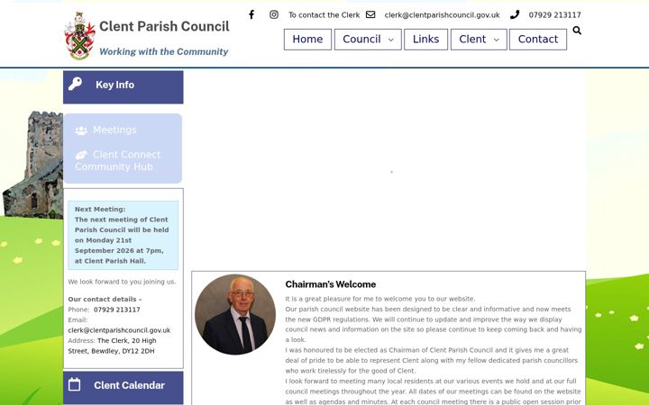 Screenshot του clentparishcouncil.gov.uk