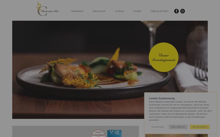 Screenshot of cleo-ristorante.de