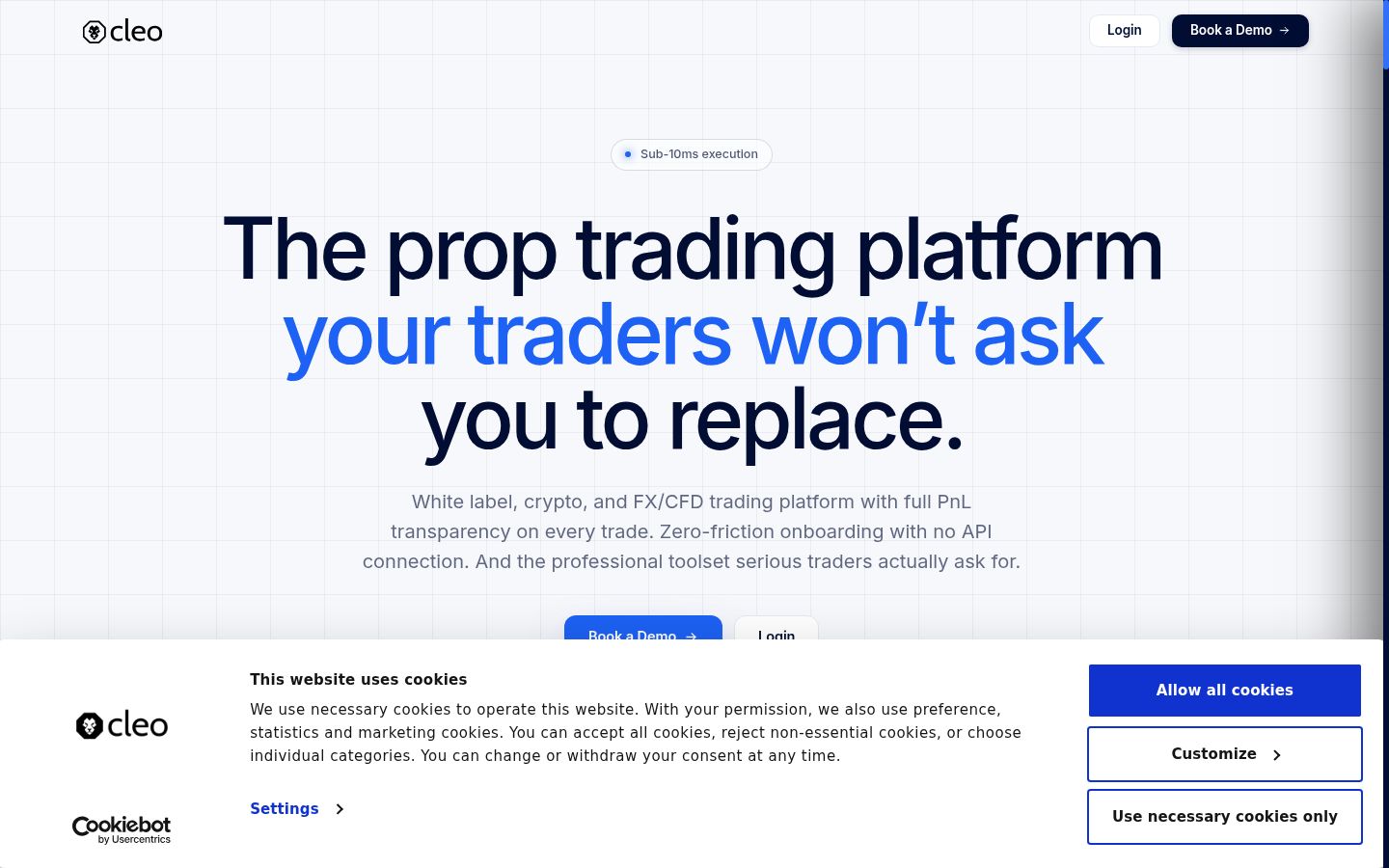 Screenshot of the consent banner shown before any interaction