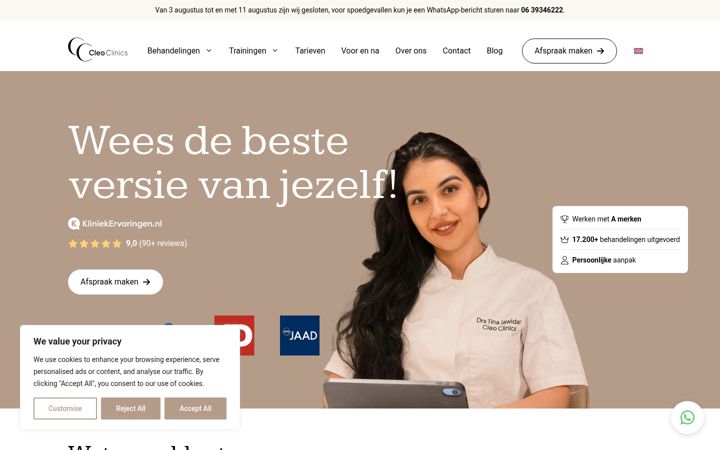 Екранна снимка на cleoclinics.nl