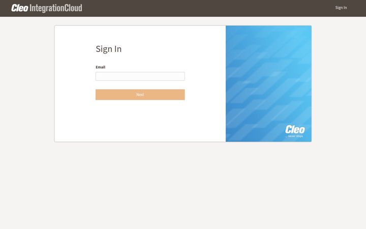 Screenshot of cleointegration.cloud