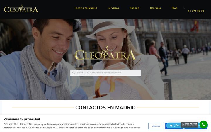 Screenshot of cleopatraescorts.com