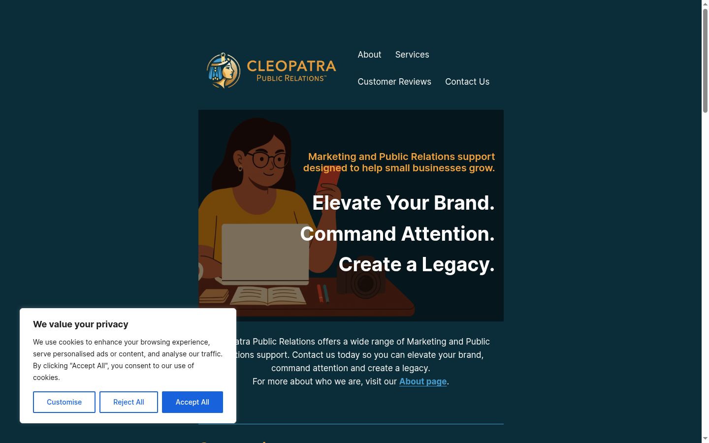 Screenshot del banner di consenso mostrato prima di qualsiasi interazione