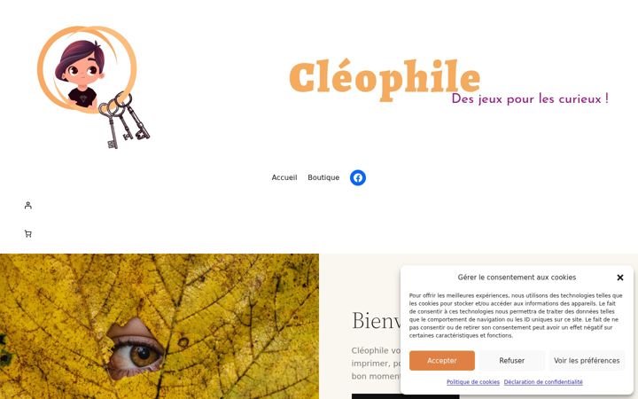 Snímek obrazovky cleophile.fr
