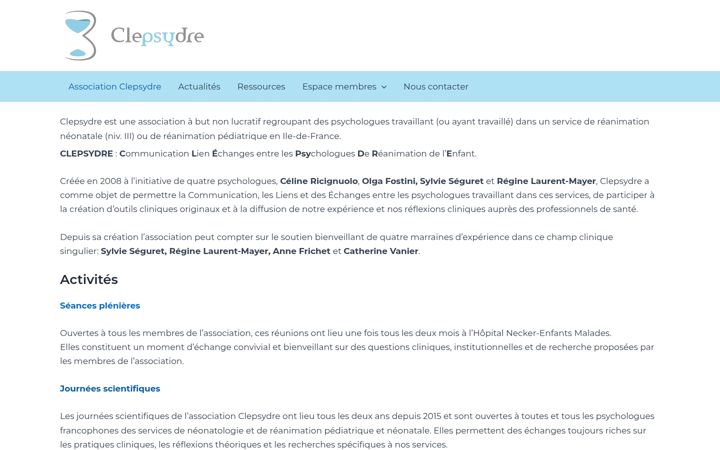 Screenshot of clepsydre-psychologues.fr