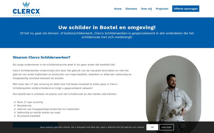 Screenshot of clercxschilderwerken.nl