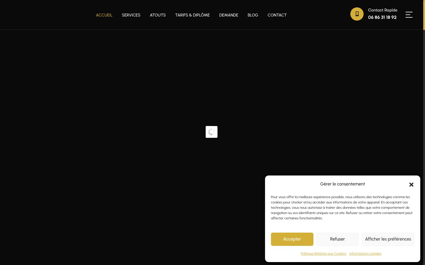 Screenshot of the consent banner shown before any interaction