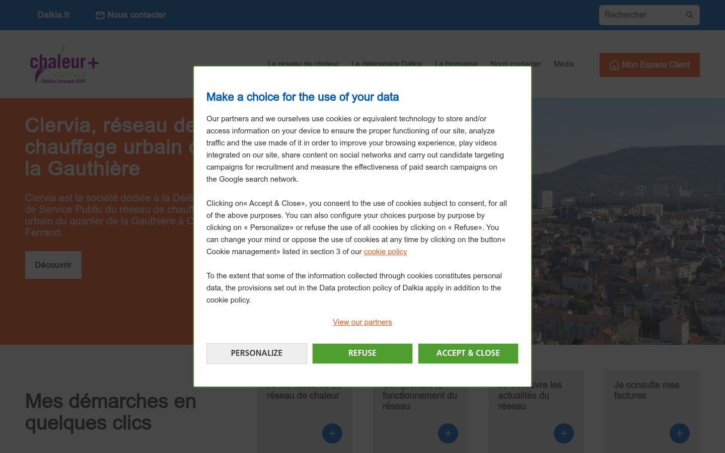 Screenshot of the consent banner shown before any interaction