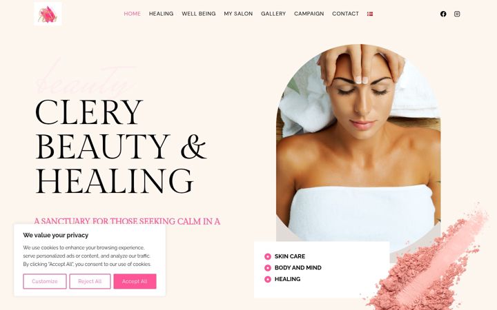 Screenshot of clerybeauty.com
