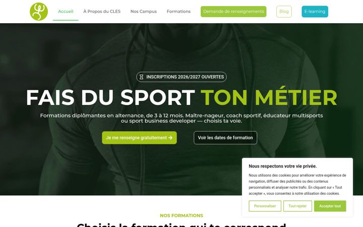 Screenshot of cles-sport.com