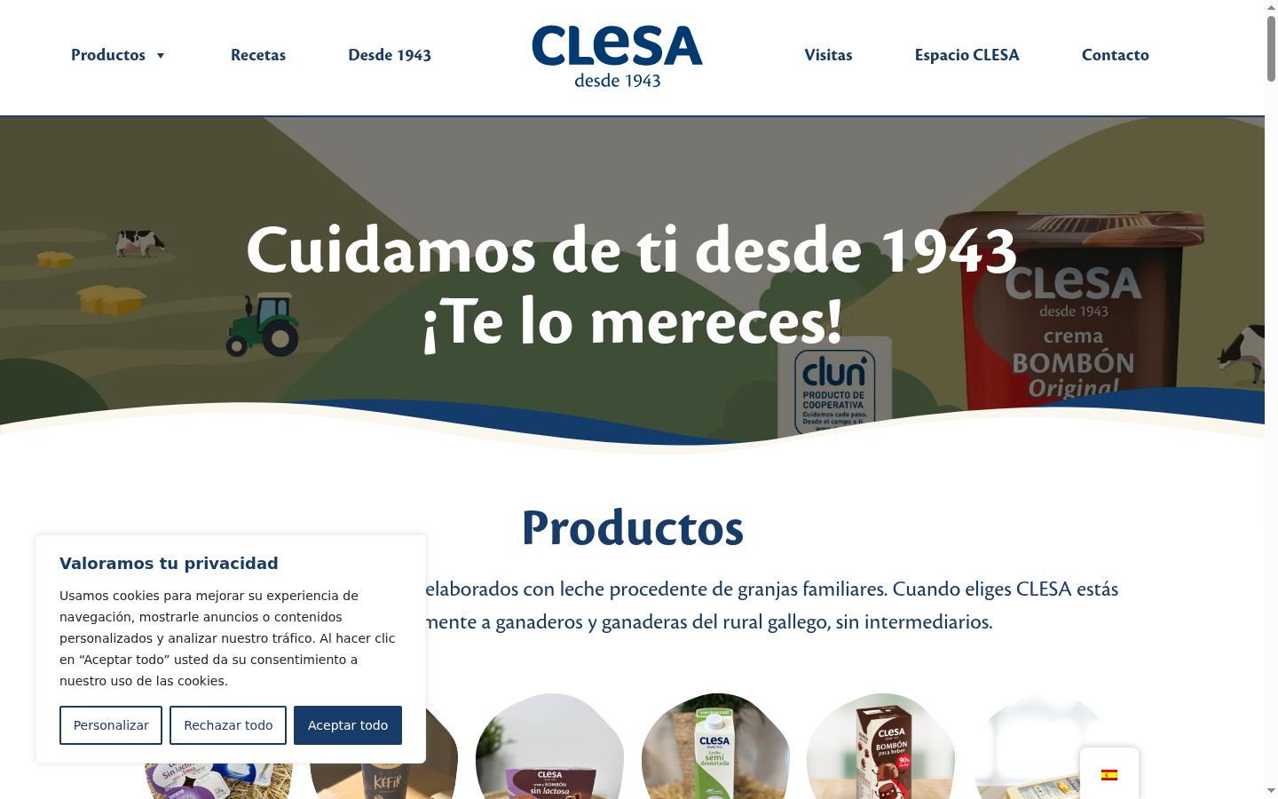 Screenshot del banner di consenso mostrato prima di qualsiasi interazione
