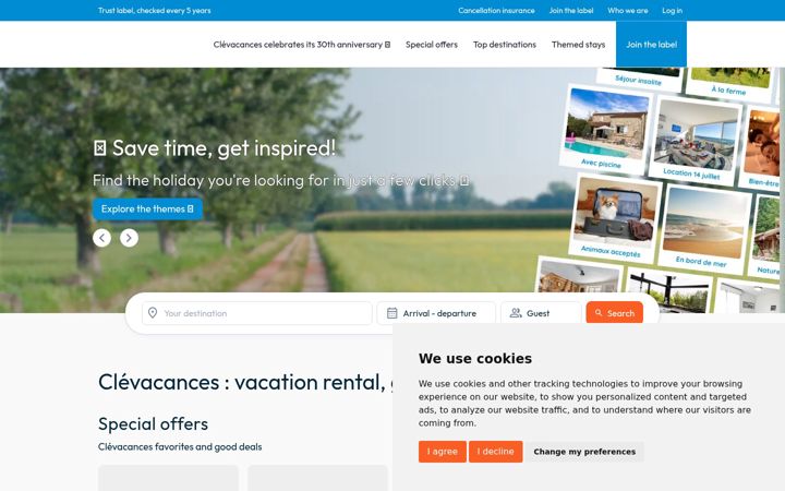 Screenshot of clevacances.com