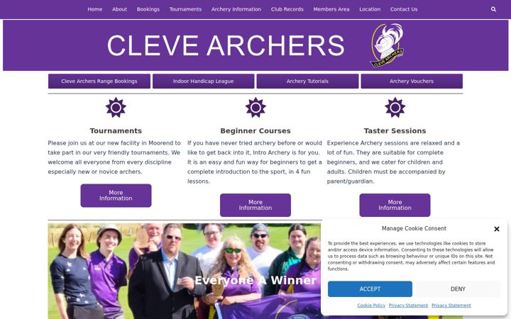 Screenshot of clevearchers.co.uk