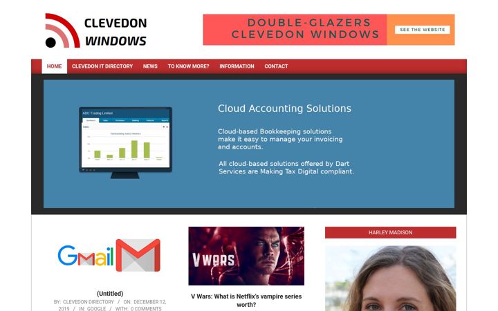 Screenshot of clevedonwindows.co.uk