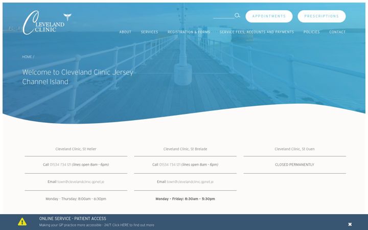 Screenshot of clevelandclinic.co.uk