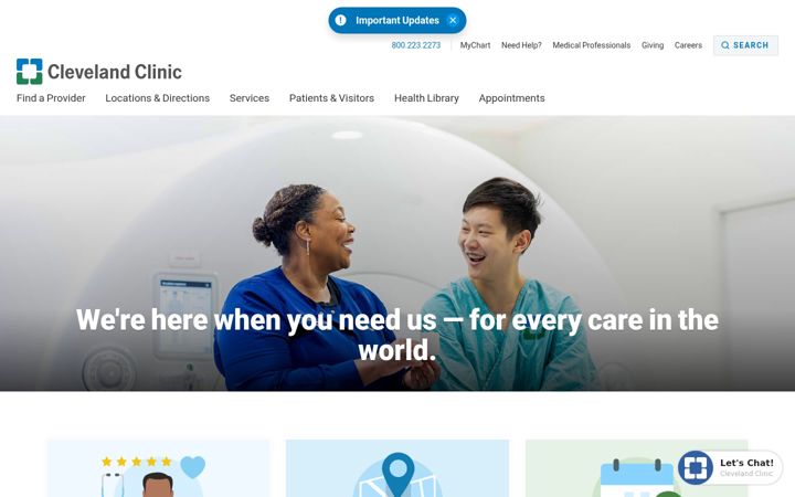 Screenshot di clevelandclinic.org
