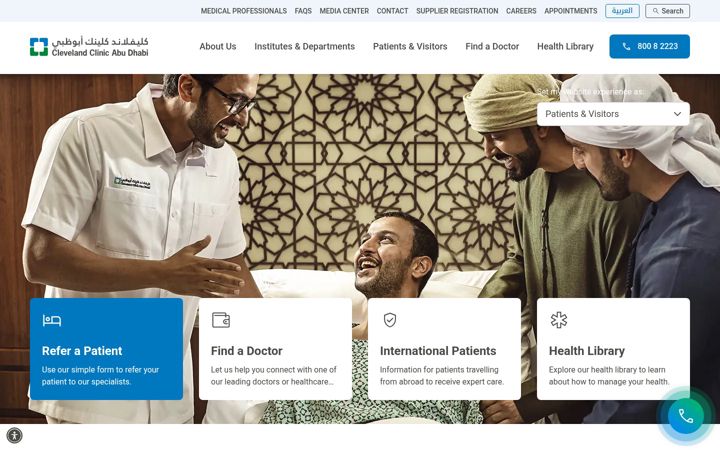 Screenshot di clevelandclinicabudhabi.ae