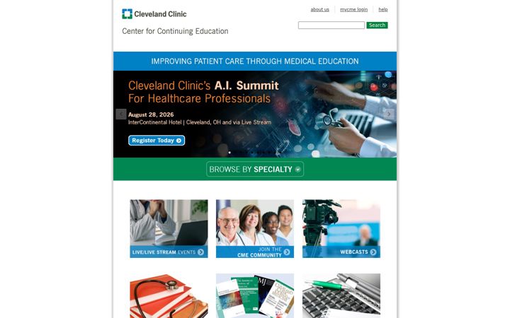 Screenshot of clevelandclinicmeded.com