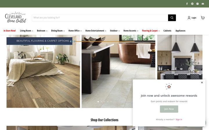 Screenshot van clevelandhomeoutlet.com