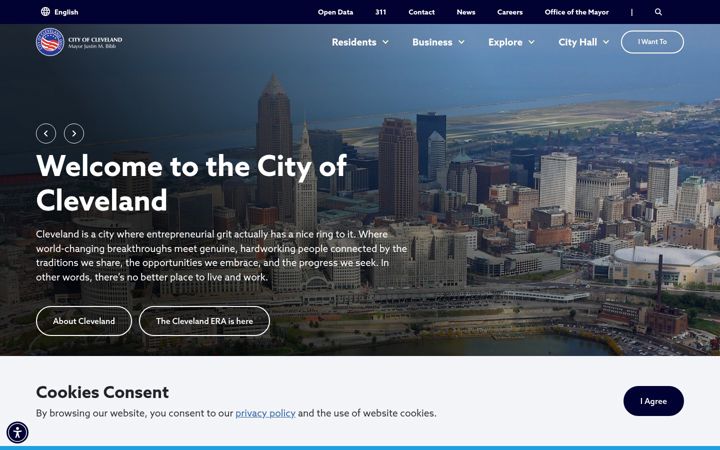 Screenshot of clevelandohio.gov