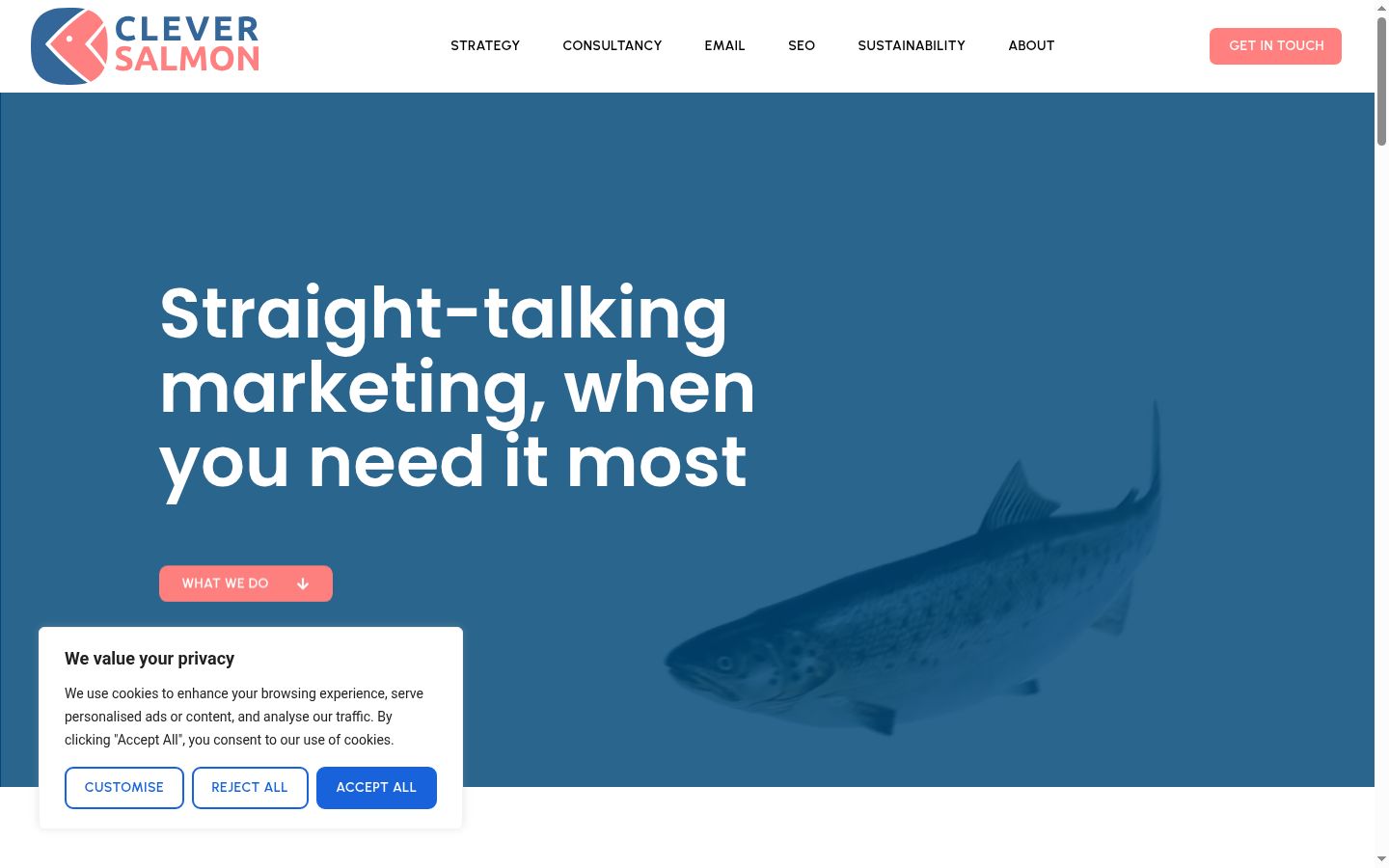 Screenshot of the consent banner shown before any interaction