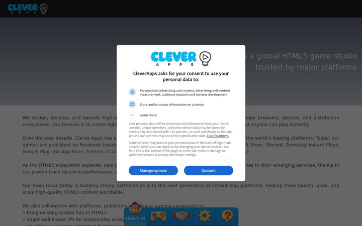 Screenshot του cleverappssg.com