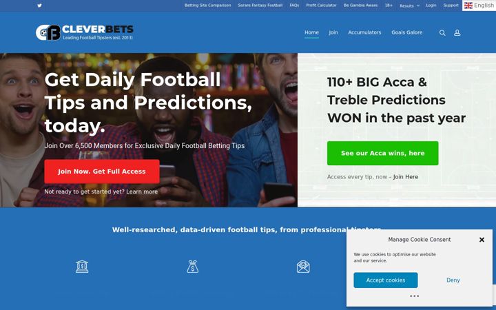 Screenshot of cleverbetstips.com