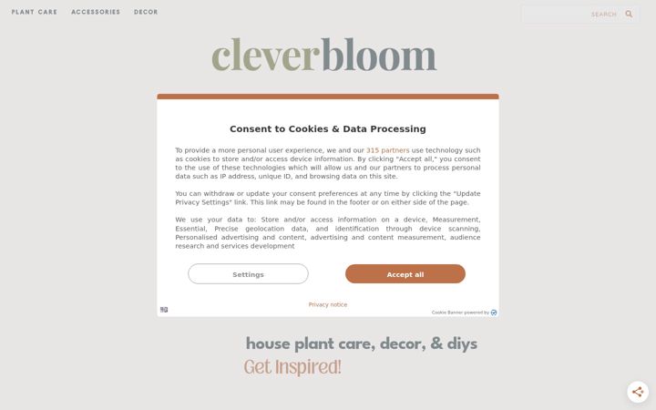 Screenshot of cleverbloom.com