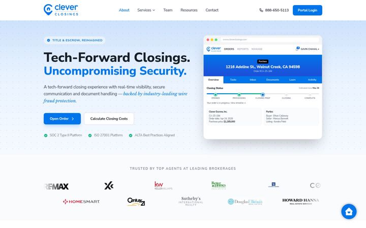 Screenshot of cleverclosings.com