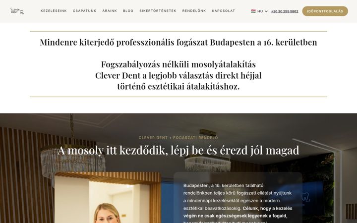 Screenshot stránky cleverdent.hu