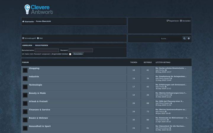 Screenshot of clevere-antwort.com