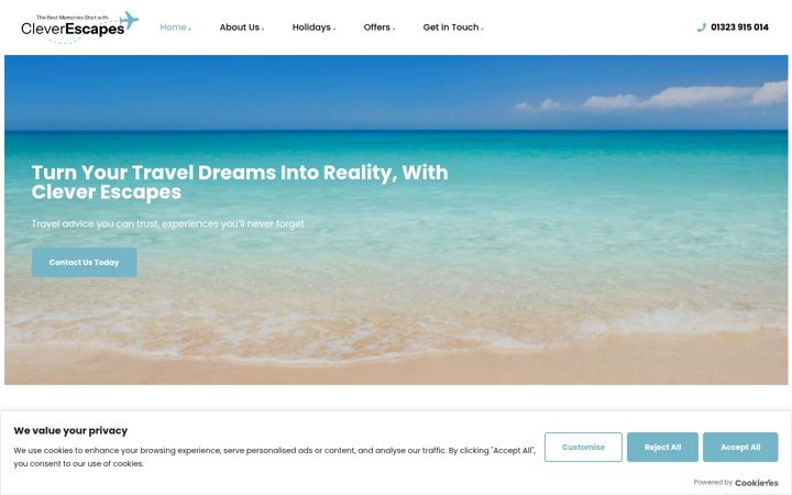 Screenshot of cleverescapes.co.uk