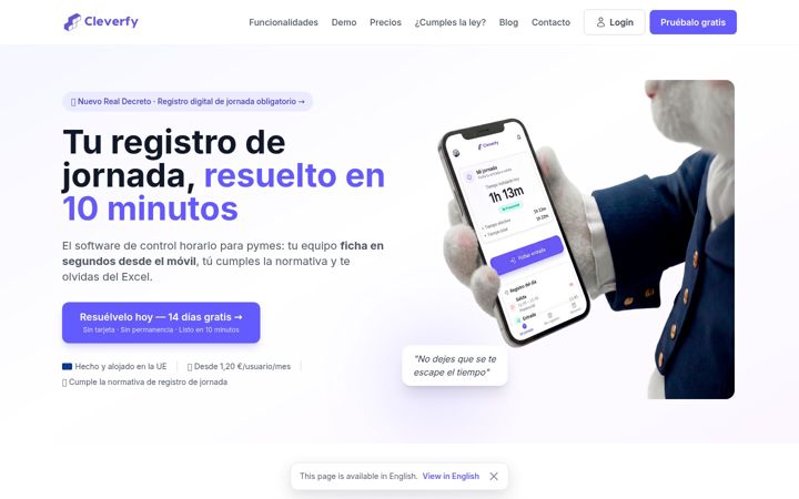 Screenshot of cleverfy.es