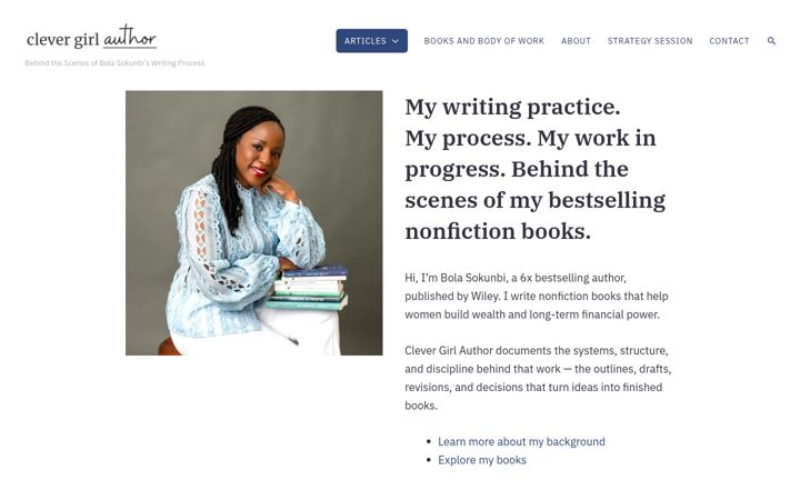 Screenshot of clevergirlauthor.com