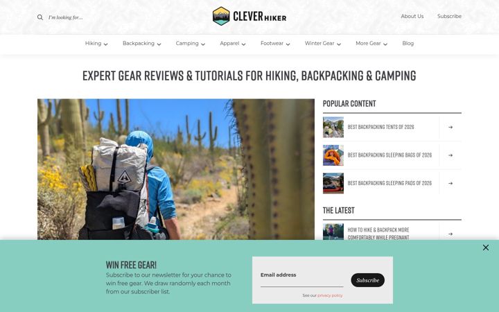 Screenshot of cleverhiker.com