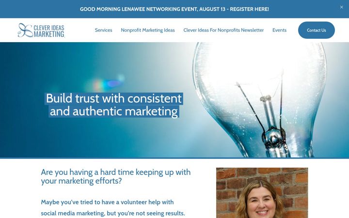 Screenshot of cleverideasmarketing.com