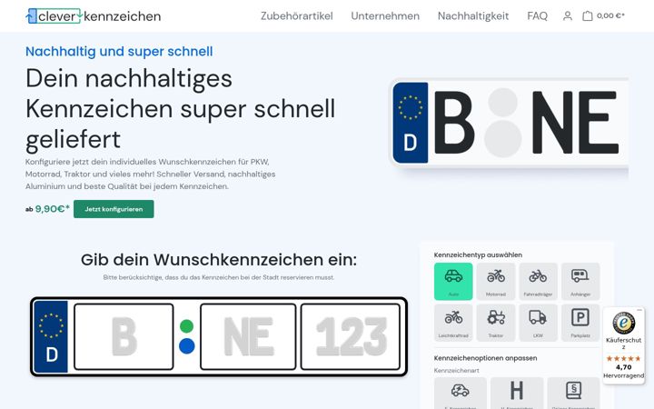 Screenshot of cleverkennzeichen.de