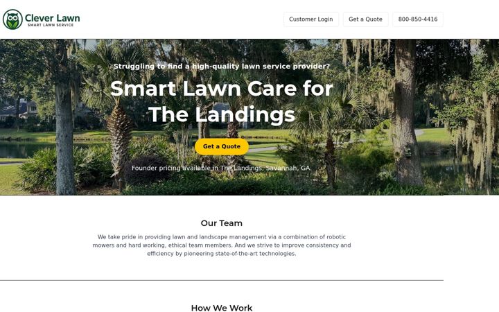 Screenshot of cleverlawn.com
