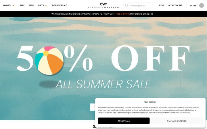 Screenshot of cleverlywrapped.com