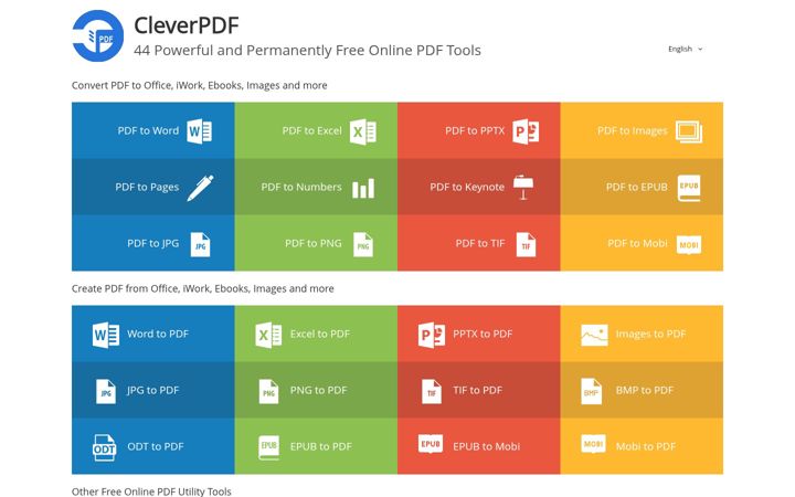 Screenshot of cleverpdf.com