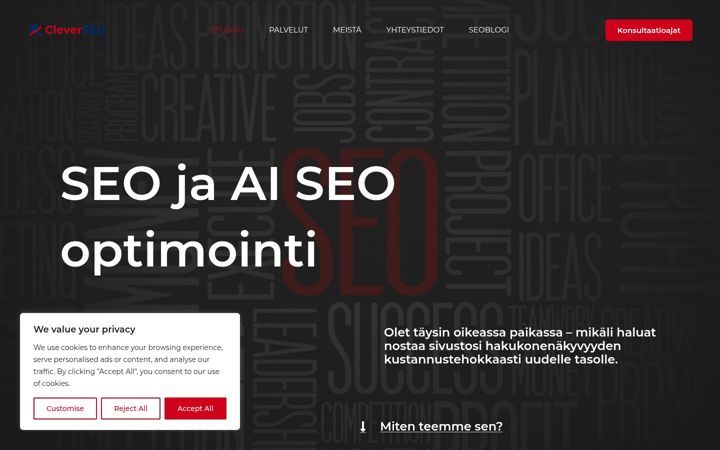 Screenshot von cleverseo.fi