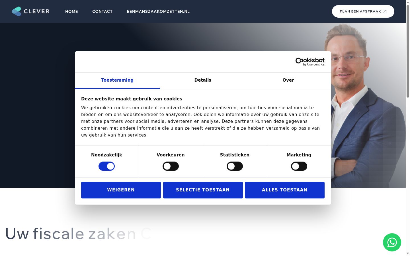 Skjermbilde av samtykkebanneret slik det vises før noen interaksjon
