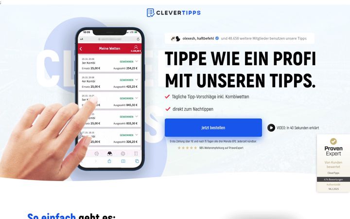 Screenshot of clevertipps.com